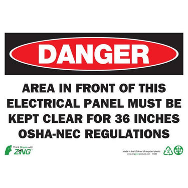 ZING Eco Safety Sign, Danger, 7X10- Model 1089